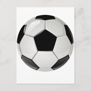 Postal Balón de fútbol blanco y negro personalizado