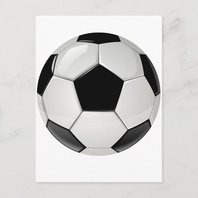 Postal Balón de fútbol blanco y negro personalizado (Anverso)