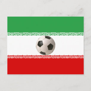 Postal Balón de fútbol centro de la bandera iraní