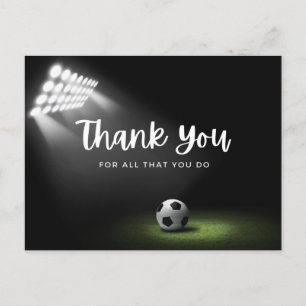Postal Balón de fútbol con agradecimiento a todos lo que 