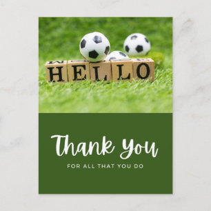 Postal Balón de fútbol con agradecimiento a todos lo que
