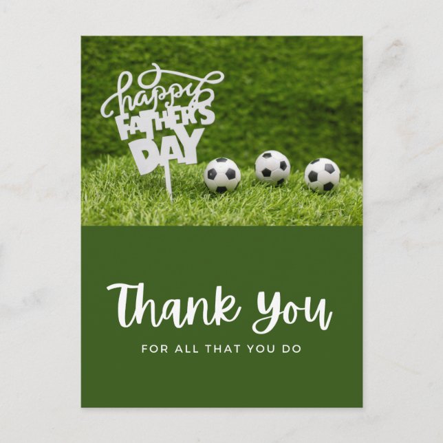 Postal Balón de fútbol con agradecimiento a todos lo que  (Anverso)