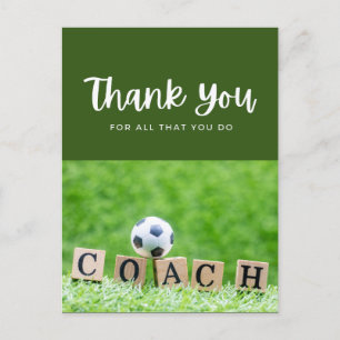 Postal Balón de fútbol con agradecimiento a todos lo que 
