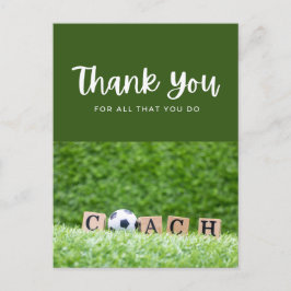 Postal Balón de fútbol con agradecimiento a todos lo que 