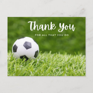 Postal Balón de fútbol con agradecimiento a todos lo que 