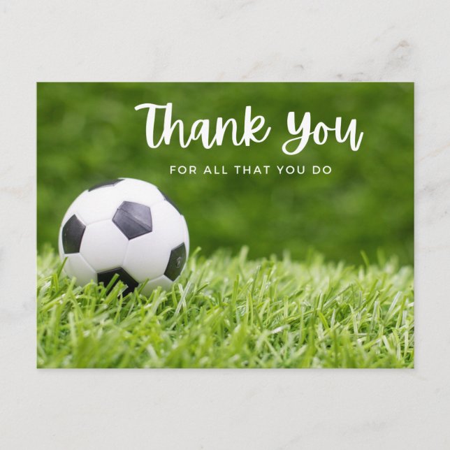 Postal Balón de fútbol con agradecimiento a todos lo que  (Anverso)