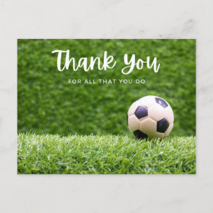 Postal Balón de fútbol con agradecimiento a todos lo que 
