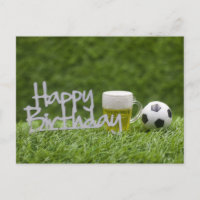 Balón de fútbol con palabra de cumpleaños feliz so