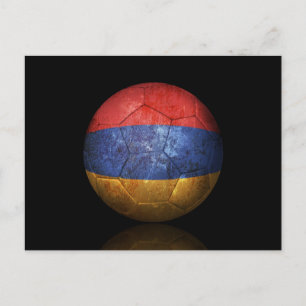 Postal Balón de fútbol de bandera armenia rota