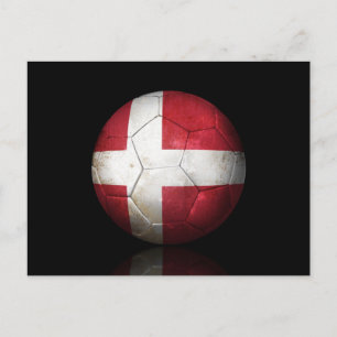 Postal Balón de fútbol de bandera danesa