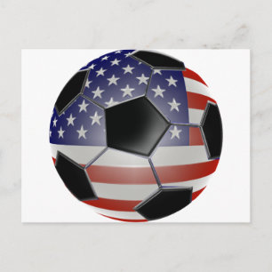 Postal Balón de fútbol de bandera estadounidense