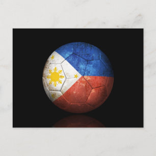 Postal Balón de fútbol de bandera filipina