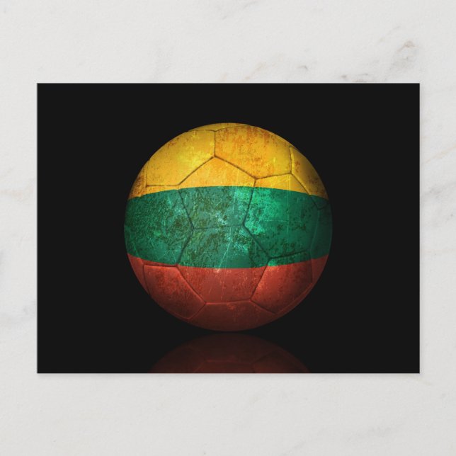 Postal Balón de fútbol de bandera lituana (Anverso)