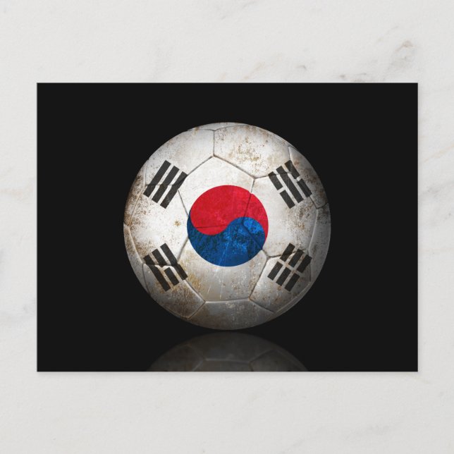 Postal Balón de fútbol de bandera surcoreana (Anverso)