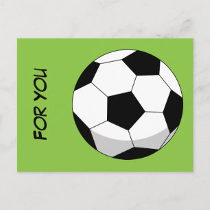 Postal Balón de Fútbol de Dibujos Animados Agrega tu No