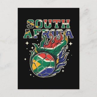Postal Balón de fútbol en llamas de fútbol de Sudáfrica R