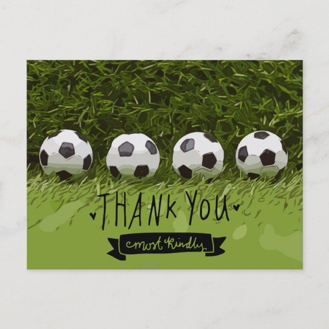 Postal Balón de fútbol gracias (Anverso)