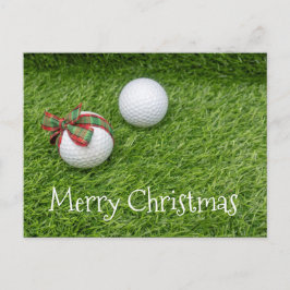 Postal Balón de golf con cinta de Navidades sobre Navidad