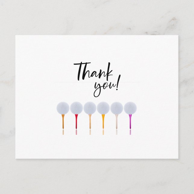 Postal Balón de golf en el tee (Anverso)