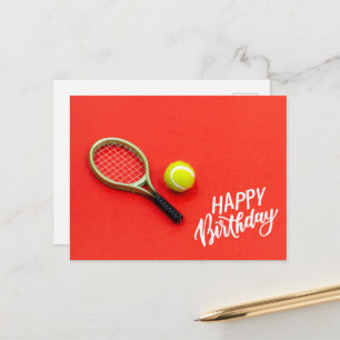 Postal Balón de tenis con Feliz cumpleaños con amor