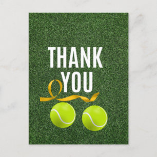 Postal Balón de tenis con palabras de agradecimiento