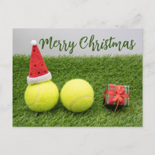 Postal Balón de tenis Feliz Navidad   