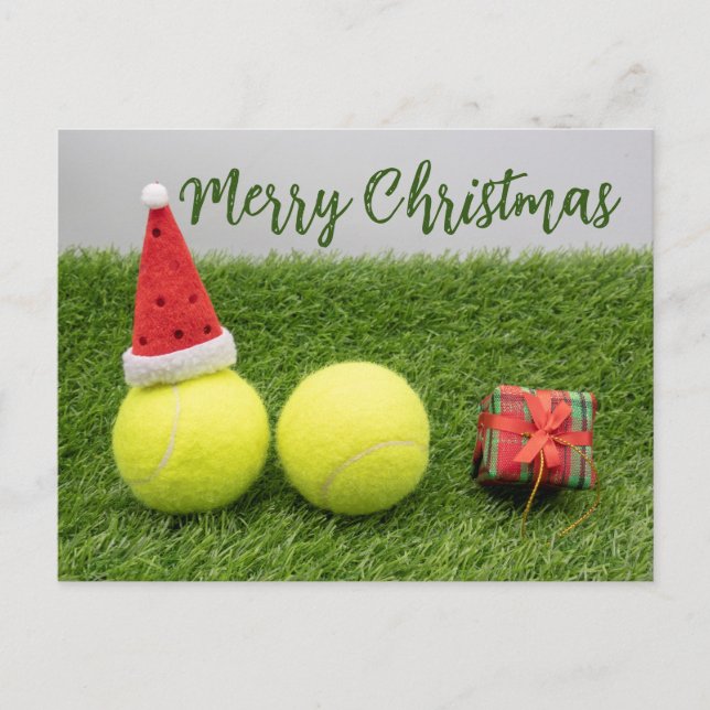Postal Balón de tenis Feliz Navidad (Anverso)