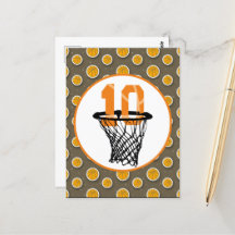Baloncesto 10 cumpleaños con número en mini aro