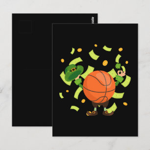 Postal Baloncesto Afortunado Feliz Día de Patrick