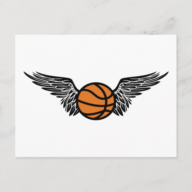 Postal baloncesto alado (Anverso)