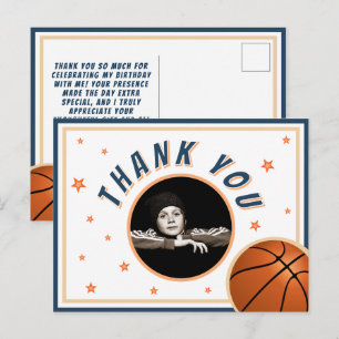 Postal Baloncesto Balón Deportes Cumpleaños Foto Gracias