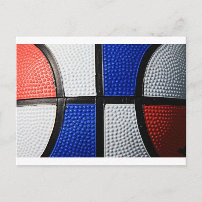 Postal Baloncesto Blanco Rojo Y Azul (Anverso)