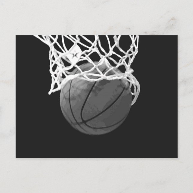 Postal Baloncesto blanco y negro (Anverso)