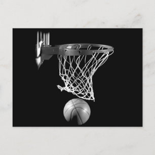 Postal Baloncesto blanco y negro