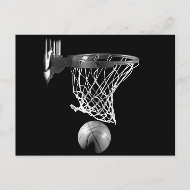 Postal Baloncesto blanco y negro (Anverso)