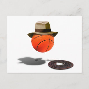 Postal Baloncesto con Fedora y Whip