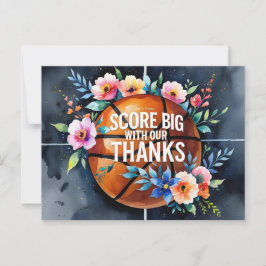 Postal Baloncesto con pelota Gracias por un matrimonio de