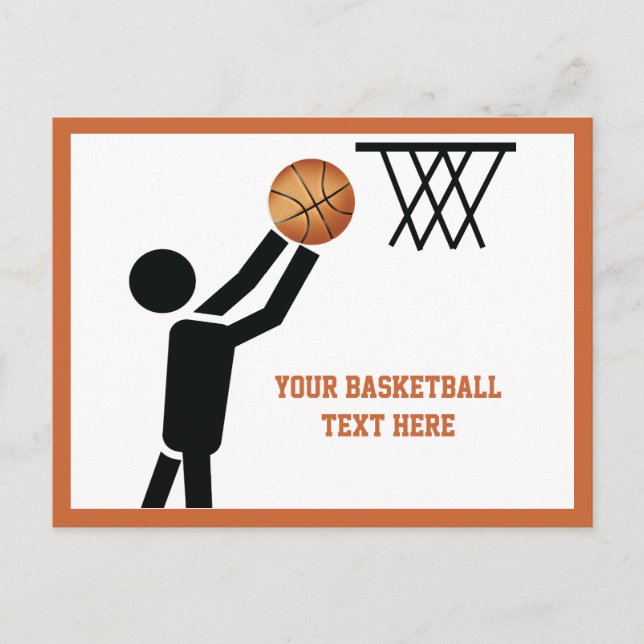 Postal Baloncesto con personalizado de baloncesto (Anverso)