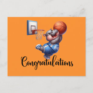 Postal Baloncesto con tema de felicitaciones