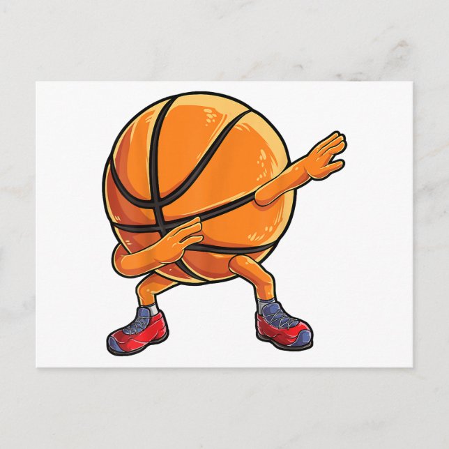 Postal Baloncesto Dabbing Ball Graciosos Niños Hombres De (Anverso)