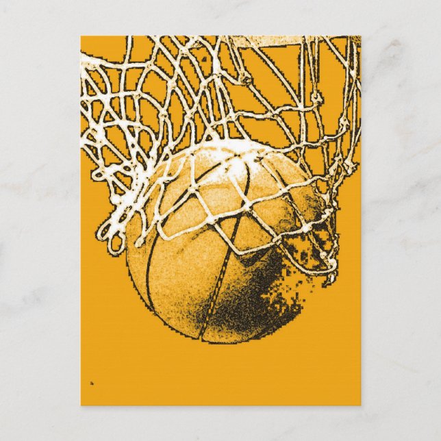 Postal Baloncesto de arte pop (Anverso)