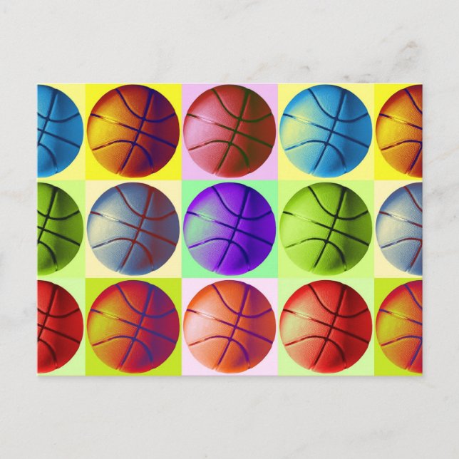 Postal Baloncesto de arte pop (Anverso)