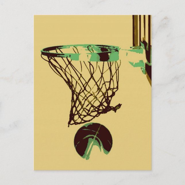 Postal Baloncesto de arte pop (Anverso)