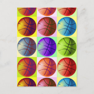 Postal Baloncesto de arte pop