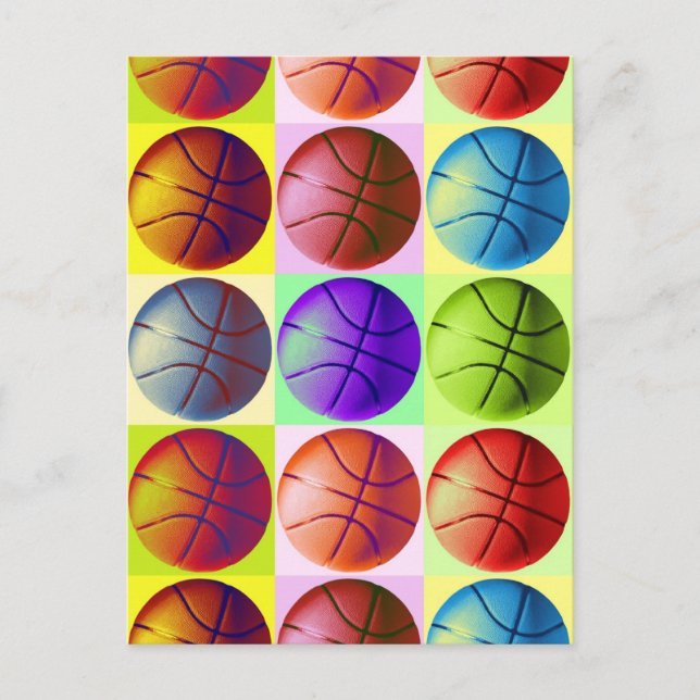 Postal Baloncesto de arte pop (Anverso)