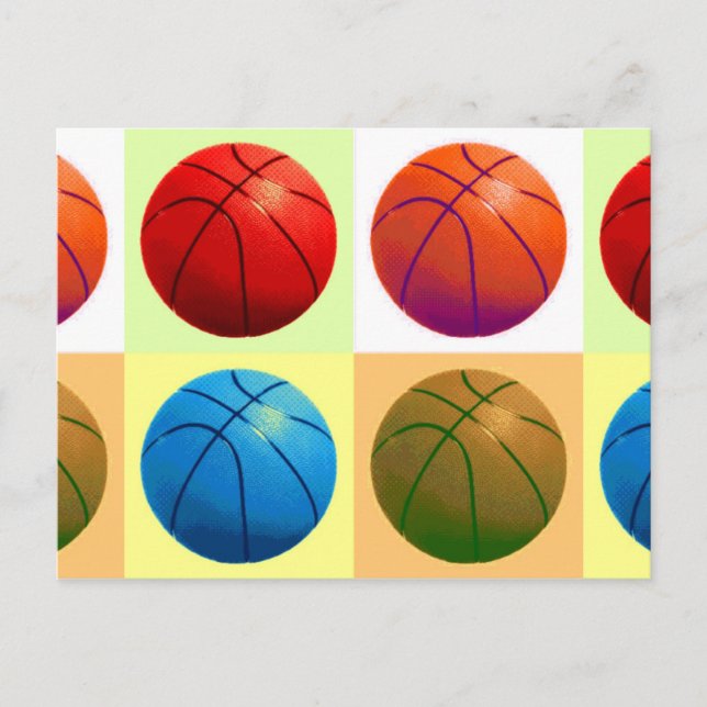 Postal Baloncesto de arte pop (Anverso)