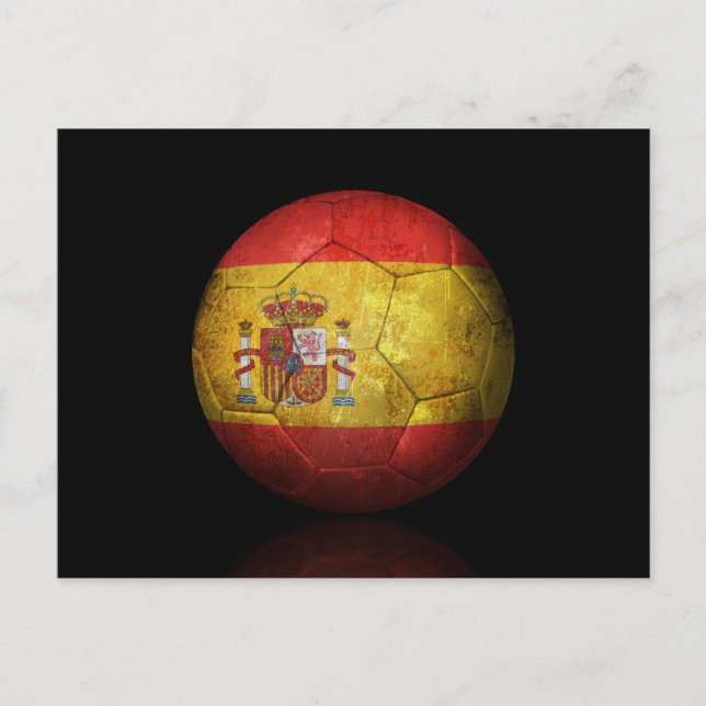 Postal Baloncesto de Fútbol Bandera Española (Anverso)