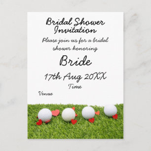 Postal Baloncesto de golf con amor en la novia de hierba 