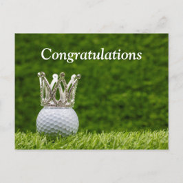 Postal Baloncesto de golf con felicitaciones de la corona