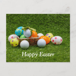 Postal Baloncesto de golf para vacaciones de Pascua con h